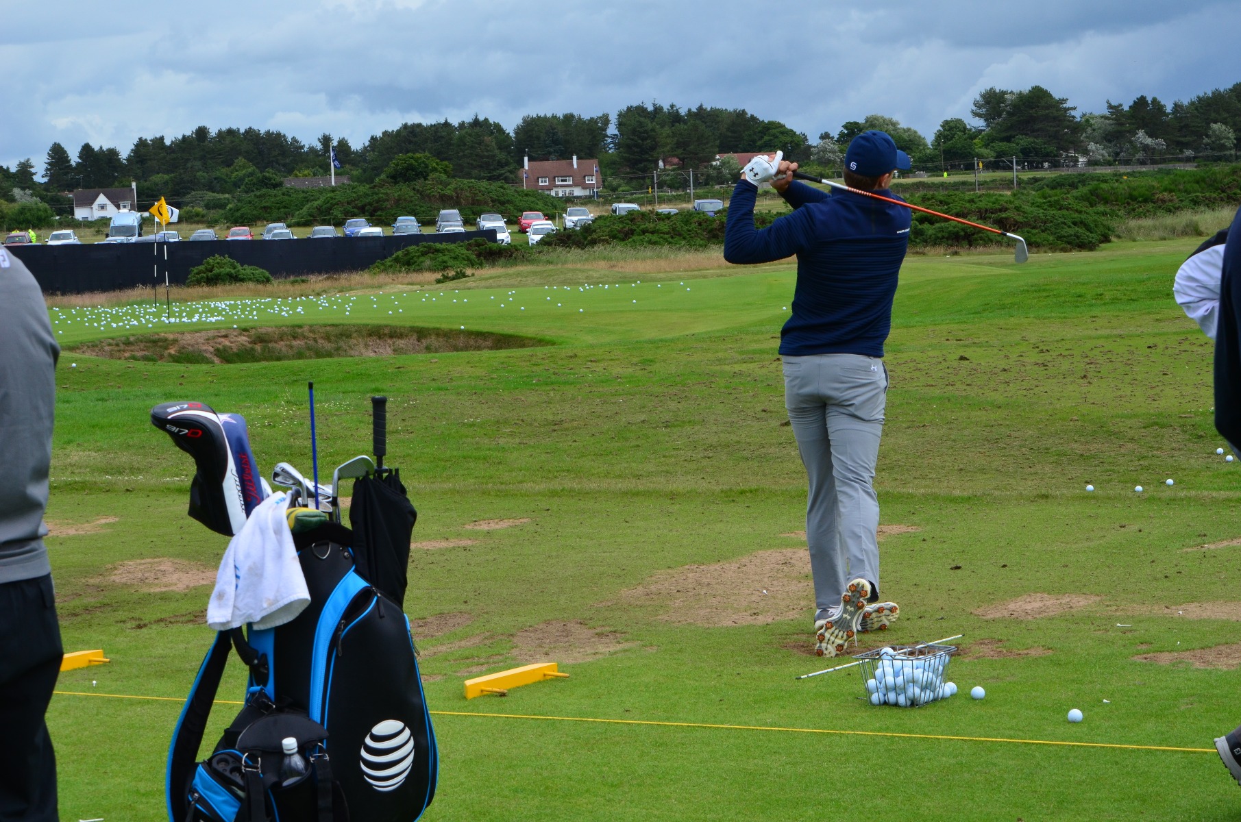 Jordan Spieth preparing for The Open on the range